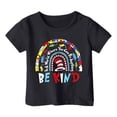 thumbnail image 3 of Chemises Garçons Été Décontracté Imprimé Personnalité Col Rond Manches Courtes T-Shirt Ample Noir 3-4 Ans, 3 of 3