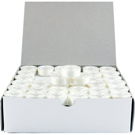Embroidery Bobbin - Threadart Prewound Embroidery Bobbins- 144 Count Per Box - Plastic Sided White - L Style - 8 Options Available