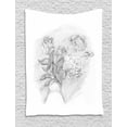 thumbnail image 1 of Charcoal Tapestry, Pencil Drawing Interpretation of Roses in a Vase Sketchy Romantic and Gloomy Art, Wall Hanging for Bedroom Living Room Dorm Decor, 60W X 80L Inches, Grey White, by Ambesonne, 1 of 2