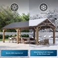 thumbnail image 5 of Sunmthink 12' x 24' Wood Frame Gazebo, Hardtop Gazebo with Galvanized Steel, Permanent Wooden Pavilion for Patio Backyard Lawn Garden, 5 of 10