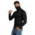 thumbnail image 4 of VSSSJ Men's Long Sleeve Compression Shirts Slim Fit Turtleneck Thermal Sports Shirt Stretch Gym Fitness Running Base Layer Tops Black XL, 4 of 9