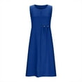thumbnail image 4 of Kaemgyyd Womens Summer Dresses Comfy Crew Neck Sleeveless Sundresses Plus Size Tank Dress Fashion Outfits with Button, 4 of 7