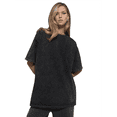thumbnail image 1 of Camisetas Oversize para Mujer, Camisetas Vintage de Algodón, Cuello Redondo, Corta, Túnicas Lavadas de Verano. Negro 4XL, 1 of 9