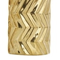 thumbnail image 4 of DecMode 4"W, 11"H Dimensional Chevron Textured Gold Ceramic Vase with Varying Shapes, Set of 3, 4 of 10