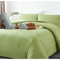 thumbnail image 2 of MorroMorn Green Comforter Set King Size, 4 Pieces All Season Bedding Sets, Soft Bed Set with 1 Down Alternative Duvet Insert 104×90 Inches, 2 Pillow Cases & 1 Fitted Sheet (King, Avocado Green), 2 of 6