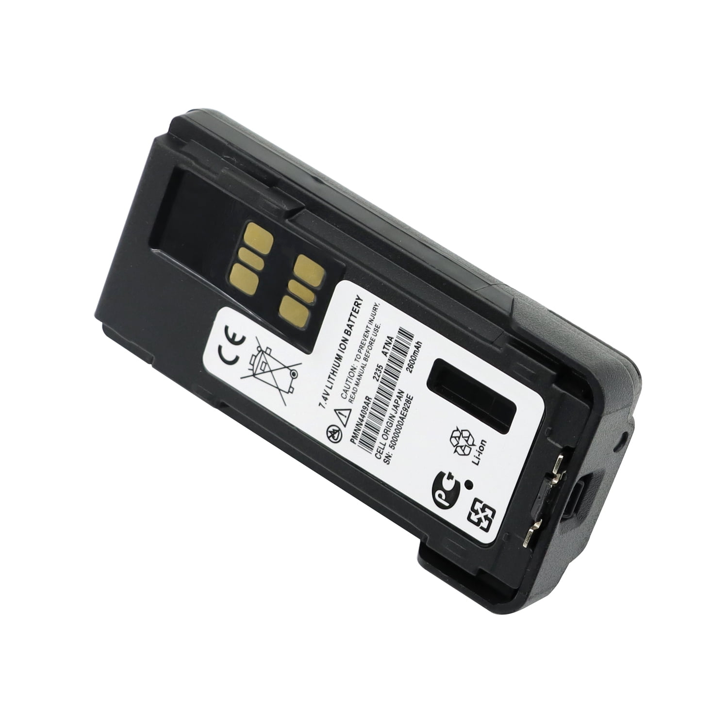 PMNN4409 Replacement Battery for Motorola MotoTRBO PMNN4491 PMNN4491A PMNN4491B PMNN4448AR PMNN4409AR NNTN8560A PMNN4493A PMNN4406BR PMNN4407 PMNN4412 PMNN4448 Battery 2600mAh with 3pcs Belt Clips
