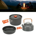 thumbnail image 4 of Camping Cookware Set, Outdoor Cookware Kit Non Stick Hard Oxidized Aluminum Easy To Carry  For Hiking Orange,Green,Black, 4 of 8