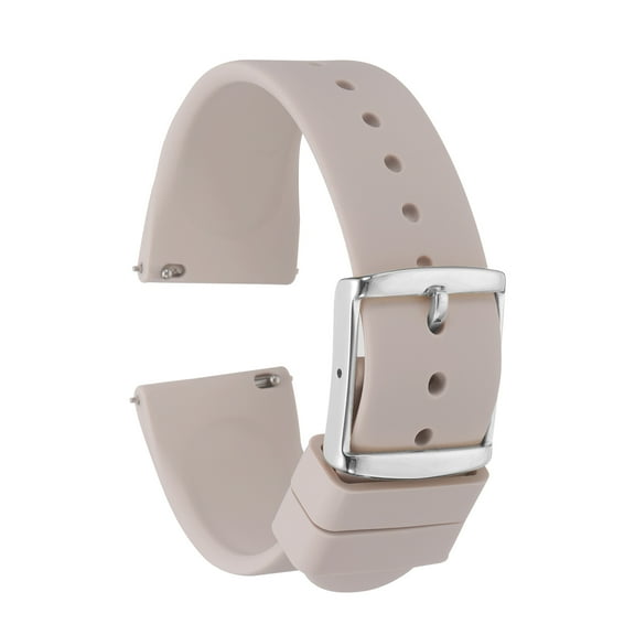 Uxcell Silicone Watch Band 22mm Quick Release Rubber Replacement Watch Strap with Stainless Steel Silver Clasp, Pink