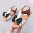 thumbnail image 4 of URMAGIC Girls Kid Bowknot Princess Sandals Soft Sole Toddler Beach Dress Slipper Shoes, 4 of 14