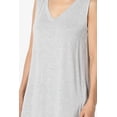thumbnail image 5 of Women's S~3X Essentials Luxe Jersey Tunic V-Neck Relaxed Fit Sleeveless Top, 5 of 7