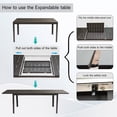 thumbnail image 5 of Patio Expandable Dining Table, Metal Aluminum Outdoor Dining Table for 6-8, Rectangular Table for Porch Lawn Garden Bistro(1 Table), 5 of 6