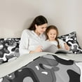 thumbnail image 5 of Feelyou Cartoon Camouflage Bedding Comforter Set, Abstract Grey Twin Comforter Sets, Teens Kids Boys Girls Reversible Bedding Set, Super Cozy Room Decor, 2-Piece, 5 of 8