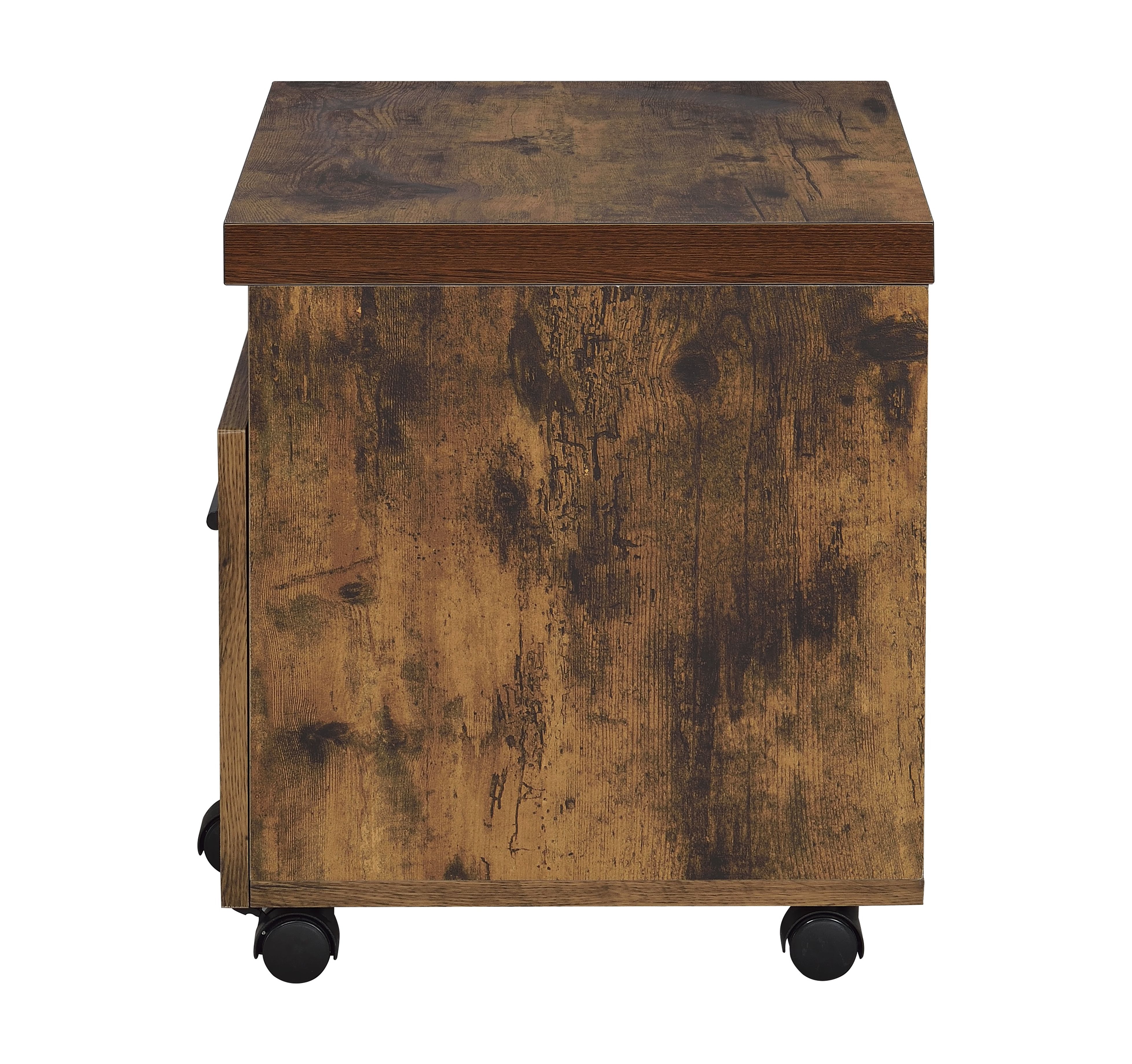 File Cabinet, Oak & Black Finish