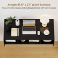thumbnail image 4 of Giantex  Wall Mounted Desk Hutch, Computer Desk Floating, Home Office Working Desk, Laptop Table Writing Desk w/Storage Shelves, Black, 4 of 6