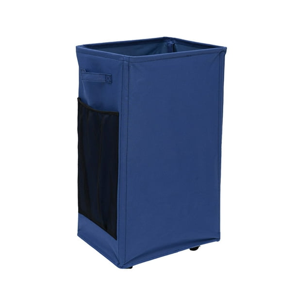 Bewildely Cesta de almacenamiento para la colada, estuche protector plegable de gran capacidad, contenedor Oxford multifuncional, Camping, hogar, Almacenamiento y organización del hogar Azul marino
