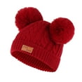 thumbnail image 1 of Sonducket Bufanda Bebé Invierno Cálido Kit Beanie Cap Delicada Elasticidad Protector Térmico Clima Frío Cómodo Calor Suministros Sombreros bola de color rojo, 1 of 6