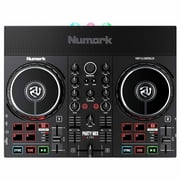 Numark Party Mix Live Built-In Light Show and Speakers DJ Controller with Black Professional Laptop Stand Package