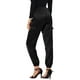 thumbnail image 3 of Pantalones cargo de satén para mujer Inspire Chic, de cintura alta, con cintura elástica, casuales, 3XL, negros, 3 of 6