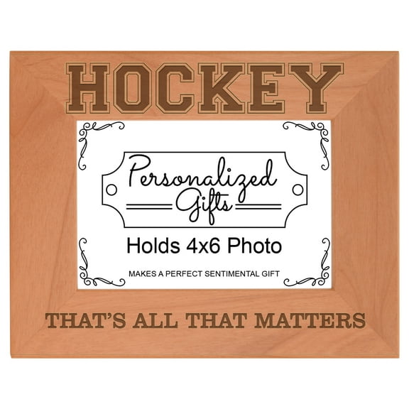 ThisWear Hockey Player Gifts That's All That Matters Wood Laser 4x6 Landscape Picture Frame