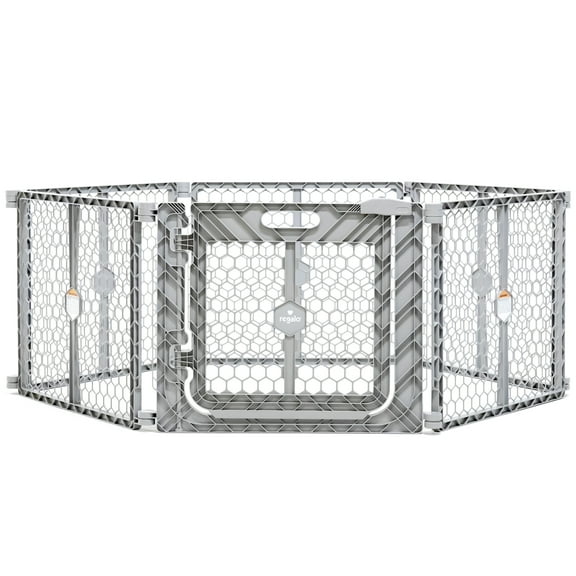 Regalo Gray Superwide Plastic Gate & 2-in-1 Play Yard with Door