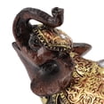 thumbnail image 2 of Riousery Wealth Lucky Elephant Statue Resin Feng Shui Figurine Home Decoration for Living Room Housewarming Gift, Small 4.72 Inches / 12 cm, Brown, 2 of 9