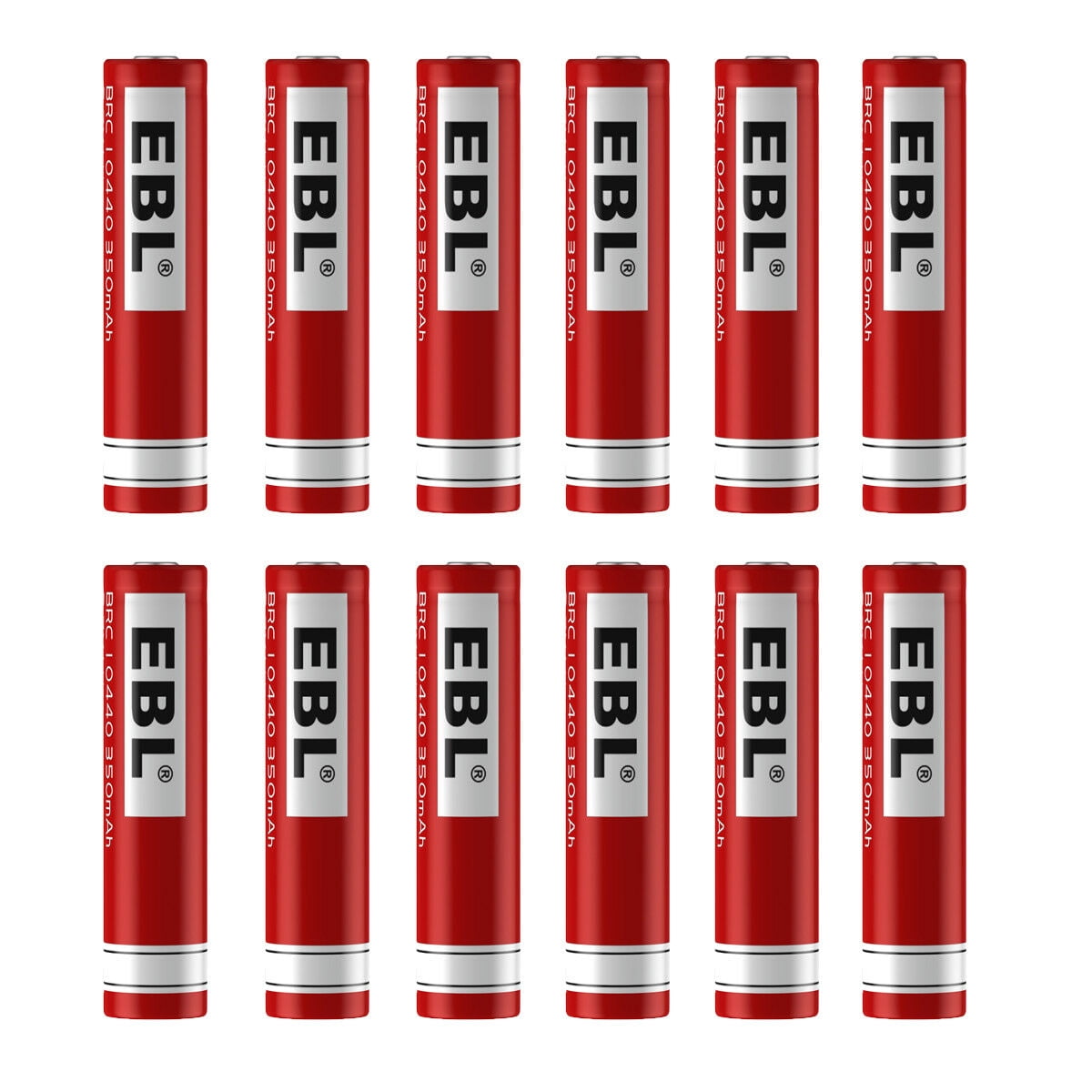 EBL 12-Pack 3.7V 350mAh 10440 Rechargeable Batteries for LED Flashlight Torch