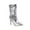 Silver Ankle Boots, variant on Women's Snake Print Pointed Toe Stilettos Heel Ankle Boots Pull on Shiny Faux Leather Party Mid Calf Boots Gold 35