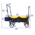 thumbnail image 2 of UHOMEPRO Ultra-Strong Folding Cart with 360° Wheels & Brake - 150LBS Capacity, All-Terrain Collapsible Wagon for Shopping, Garden, Beach, Outdoor Events (Yellow+ Steel), 2 of 9