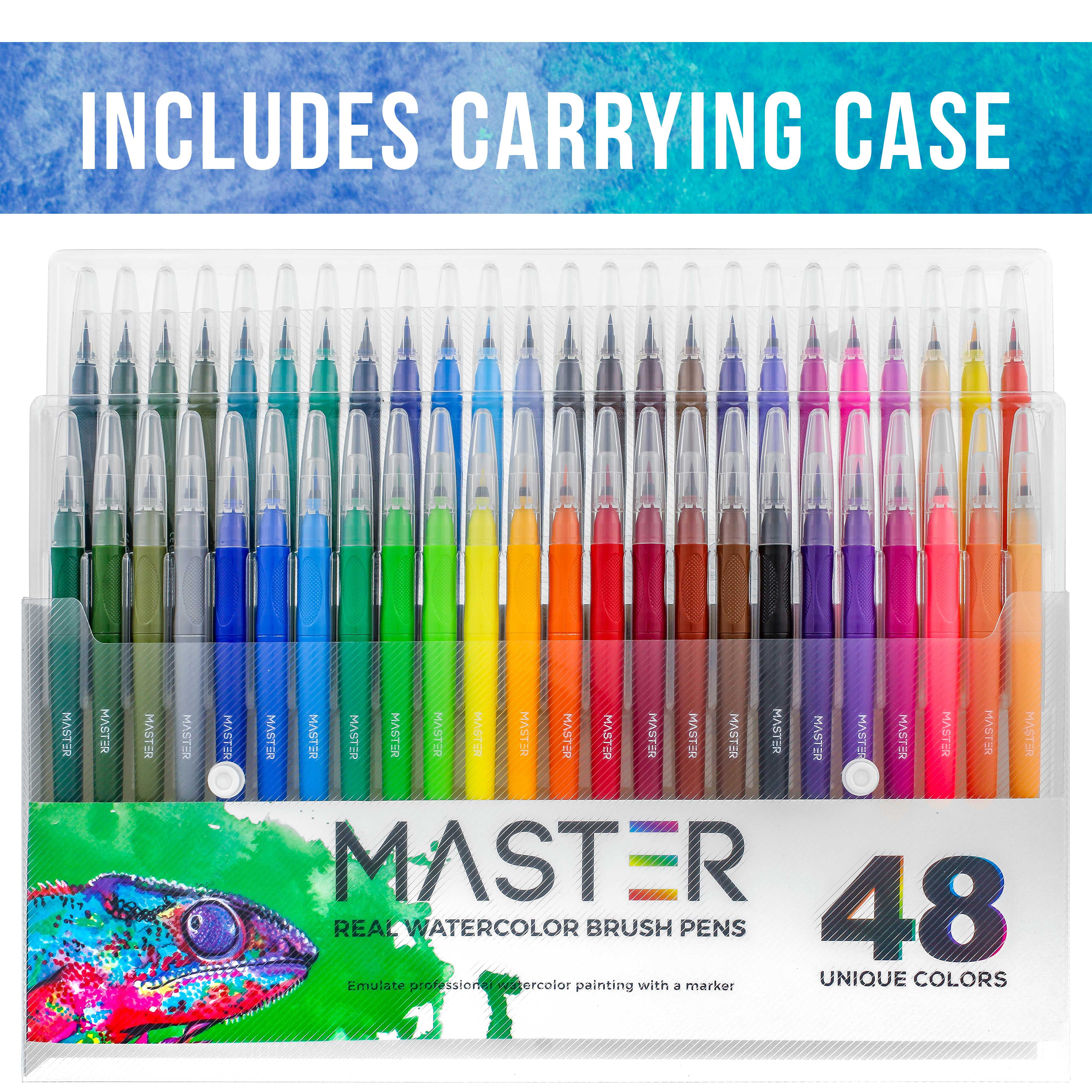 ARTISTRO Watercolor Brush Pens, 48 Colors Set + 2 Water Brush Pens. Unique  Vivid Colors. Real Brush Pens for Artists and Adults. Great for Creating  Illustration…