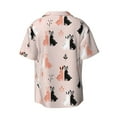 thumbnail image 2 of Xecao offers the White And Black Rabbit for Men's Casual Short-sleeved Shirt, a button-up collared shirt with a pocket, perfect for beach vacations and yacht travel in the X-Large size., 2 of 7