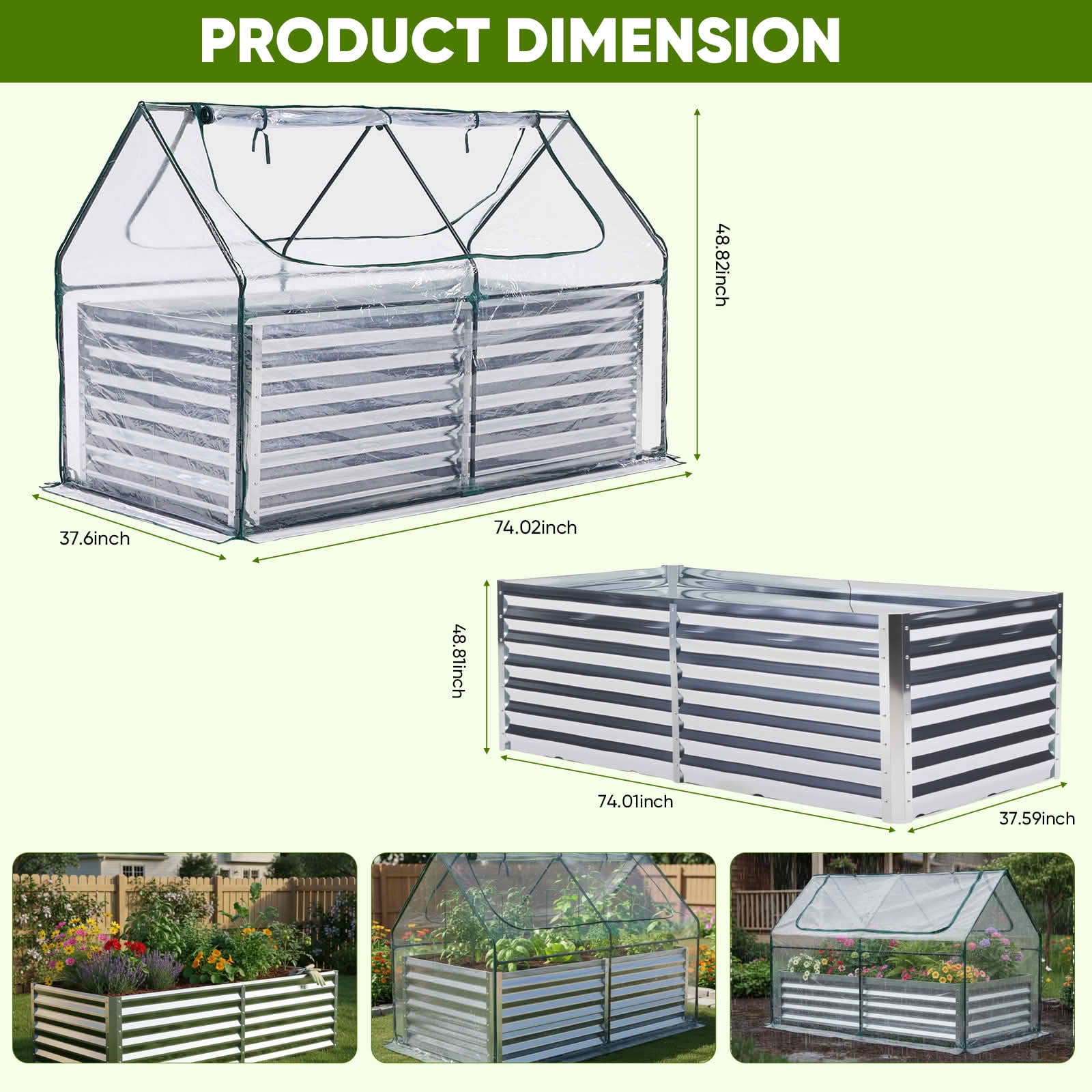 MAYEERTY Garden Greenhouse Transparent, Waterproof UV Shield with 2 Zipper Doors for Vegetables Herbs Flowers
