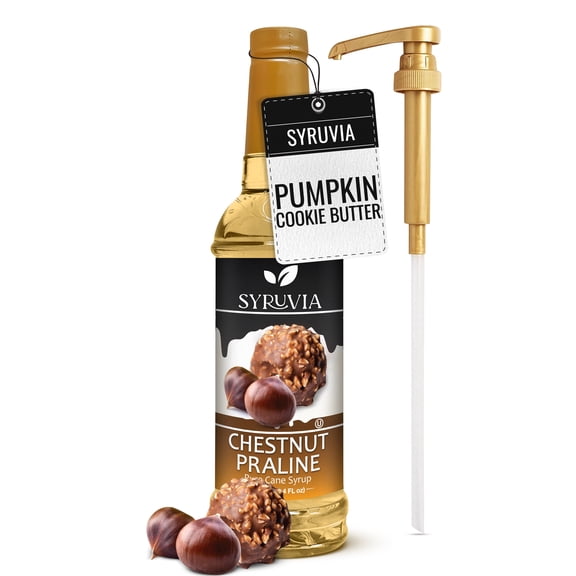 Syruvia Chestnut Praline Pure Cane Syrup, 25.4 fl Oz With Pump