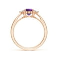 thumbnail image 2 of ANGARA Natural Tapered Shank 1.15 ct Amethyst Ring with Diamond Accents in 14K Rose Gold for Women (Size-8x6mm) | February Birthstone, Anniversary, Jewelry Gift for Women | Natural Amethyst Ring, 2 of 8