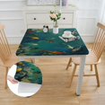 thumbnail image 2 of nygtbtfer Tablecloth with Elastic Edge,  Square Fitted Table Cloth, Wipeable Table Cover for Indoor Party Kitchen Dinner Fits Diameter Square Table, Colorful Ocean Fish Seagulls white, 2 of 7