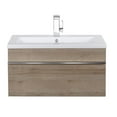thumbnail image 3 of Cutler Kitchen and Bath Trough 30" Wood/Cultured Marble Bathroom Vanity in Oak, 3 of 6