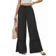 thumbnail image 2 of Pantalones Palazzo de Cintura Alta y Pierna para Mujer, con Encaje, para Playa, Holgados, Color Negro, Talla XXL, 2 of 6