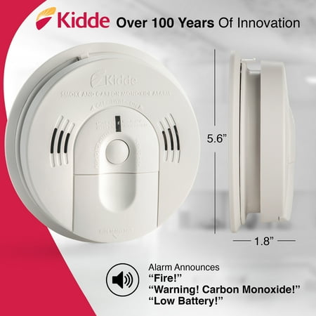 Kidde Battery Operated Smoke & Carbon Monoxide Detector with LED Light & Voice Alert