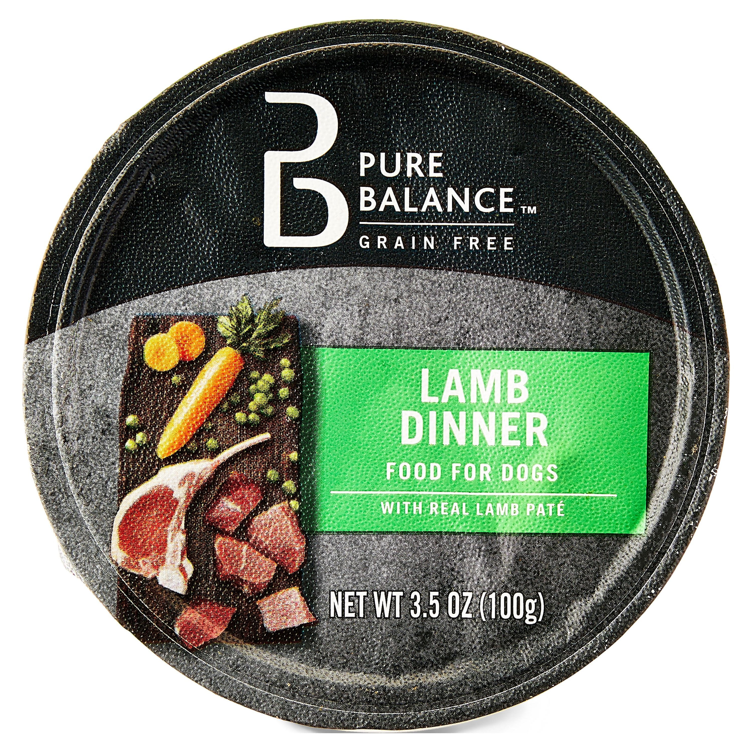 (24 pack) Pure Balance Lamb Flavor Pate Wet Dog Food Grain-Free 3.5oz Cup