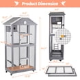thumbnail image 3 of PETSCOSSET 65" Outdoor Bird Aviary,  Wooden Bird Cage on Wheels, 3 of 9