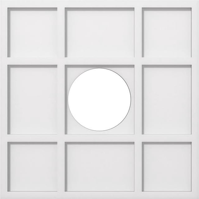Ekena Millwork CMP22RK-07000 22 in. OD x 7 in. ID Square Rubik Architectural Grade PVC Contemporary Ceiling Medallion