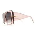 thumbnail image 3 of Womens Chic Squared Butterfly Thick Temple Oversize Sunglasses Translucent Beige Smoke, 3 of 4