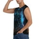 thumbnail image 3 of Fotbe Cool Blue Light Wolf Men's Camiseta sin Mangas Estampada para Hombres, Playera Casual para Gimnasio, Entrenamiento, Playa-Large, 3 of 7