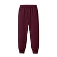 thumbnail image 5 of LWavelet Men's Tapered Joggers - Ribbed Cuffs Drawstring Waist Soft Fabric Comfortable Daily Casual Pants Wine XL, 5 of 5