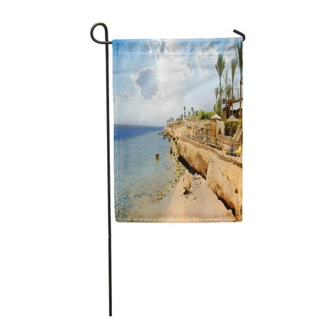 Coral Of The Sea SIDONKU Blue Beautiful Coral Reefs on Beach of The Red Sea Green Bush Garden Flag Decorative Flag House Banner 12x18 inch ()