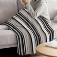 thumbnail image 3 of Black Pink Striped Blanket Soft Cozy Warm Twin Blanket for Bed, Plush Fuzzy Flannel Fleece Blankets for Sofa, Modern Stripes Farmhouse Throw Blankets for Couch, Lightweight Gifts for Women, 60"x80", 3 of 9