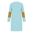thumbnail image 6 of Women's Christmas Dress Long Sleeve Crewneck Printed Pullover Mini Home Pjs Skirt Light Blue-2 M, 6 of 6