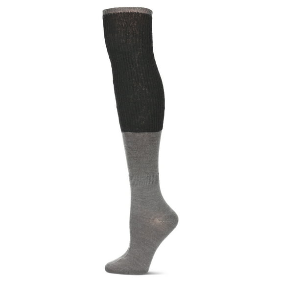 MeMoi Women's Two Tone Ribbed Wool Over The Knee Socks - Mens - Male
