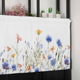 thumbnail image 6 of Curtain Valance for Windows Farmhouse Colorful Blue Flowers Kitchen Valances Rod Pocket Short Curtains,Watercolor Garden Plants on White Window Treatment Panel for Living Room Bathroom Bedroom, 6 of 8