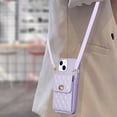 thumbnail image 6 of Dteck Wallet Case for iPhone 15 Plus, Cute Luxury Bag Design, Elegant Purse Flip Card Pouch Cover Soft PU Leather Case with Shoulder Strap,Light Purple, 6 of 6