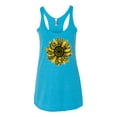 thumbnail image 2 of Wild Bobby, Artsy Cheetah Leopard Print Sunflower, Fashion, Women Tri-Blend Racerback Tank Top, Vintage Turquoise, Large, 2 of 3